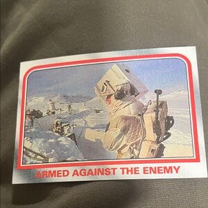 Topps White and Red Armed Against The Enemy Card 1980